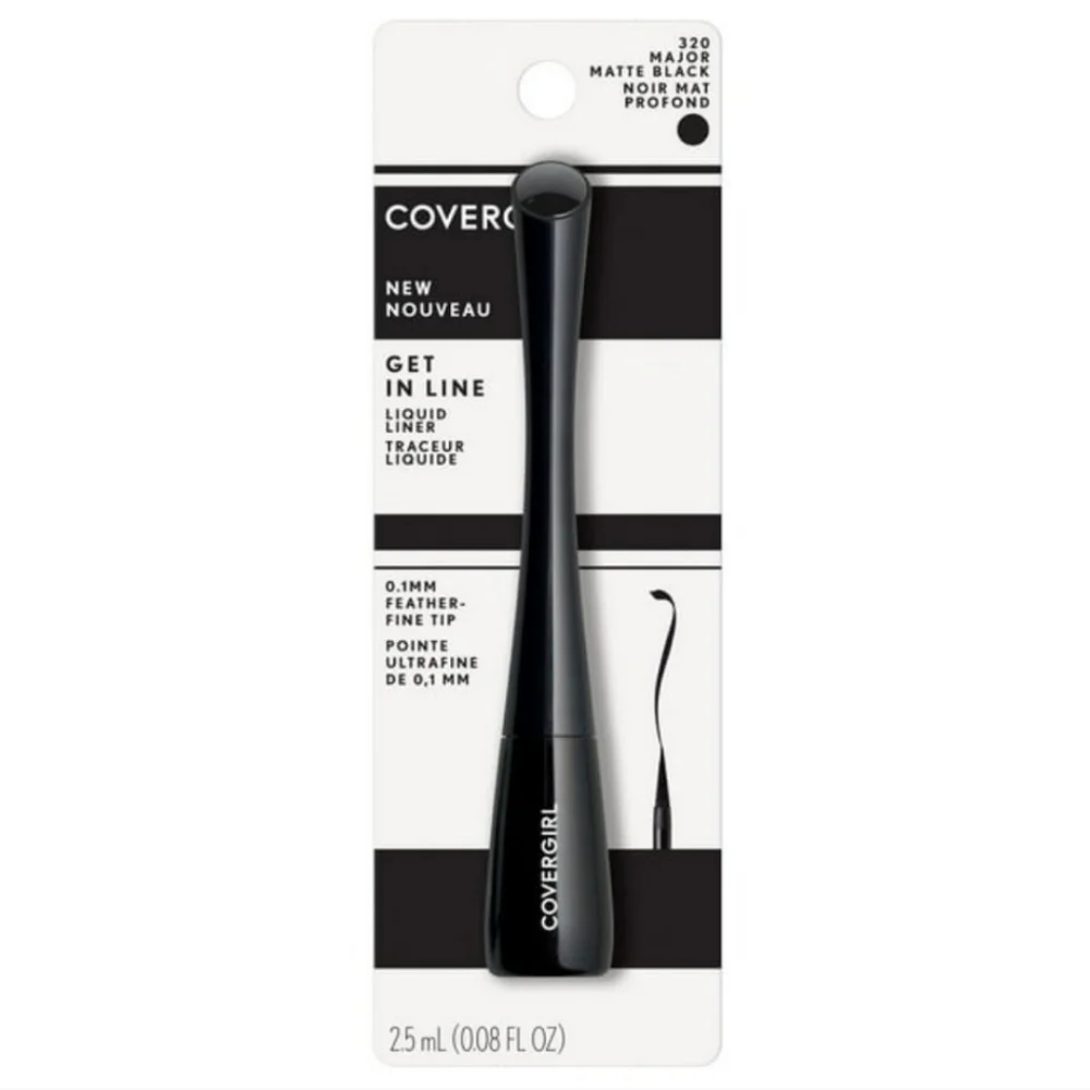 5 x CoverGirl Get in Line Liquid Eyeliner Black Vinyl